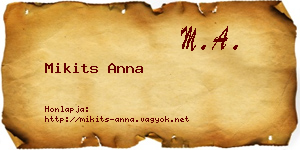 Mikits Anna névjegykártya